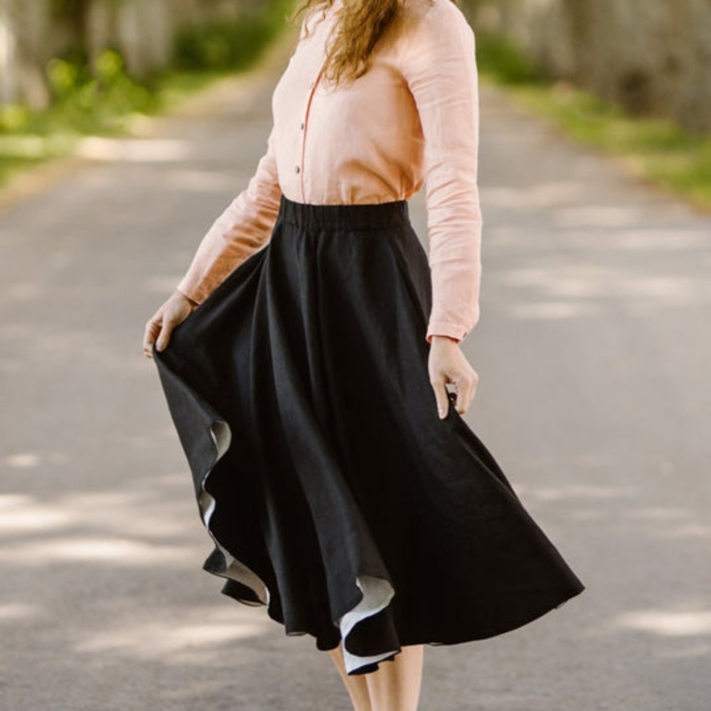 NWT Son de Flor Classic Skirt Linen